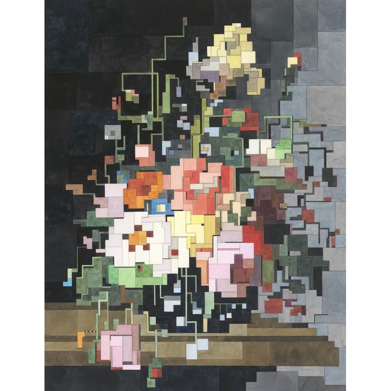 Adam Lister – Still Life with Flowers on Marble Tabletop