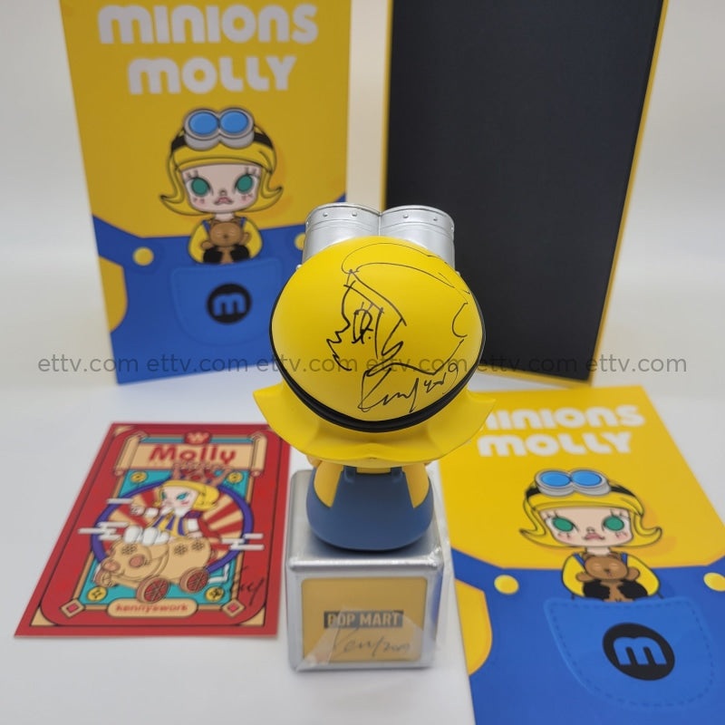 POPMART KENNYSWORK Minions Molly SIGNED+Remarque Hand Drawn Sketch by Kenny Wong