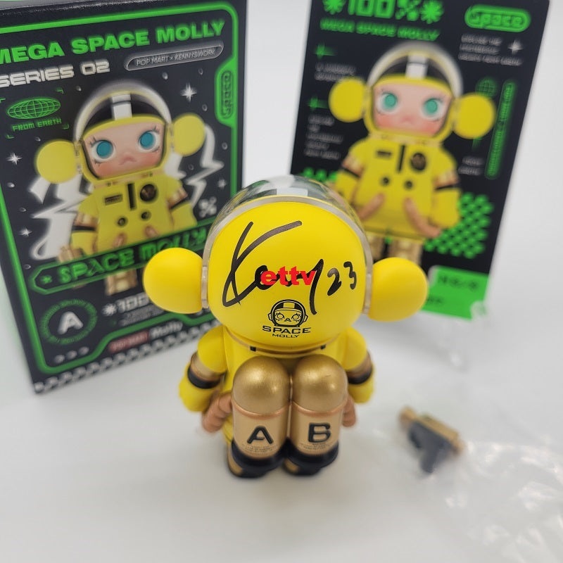 POPMART MEGA Space Molly 100% Series 2 (Banana 2017)-Hand Signed by Artist