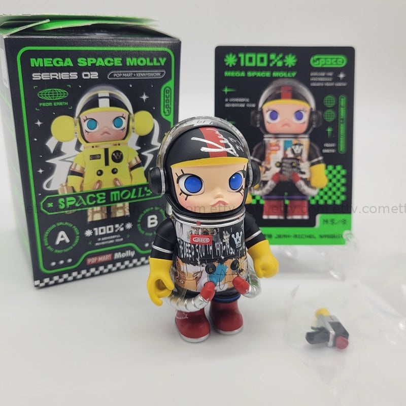 POPMART MEGA Space Molly 100% Series 2 (Basquiat)-Hand Signed by Artist