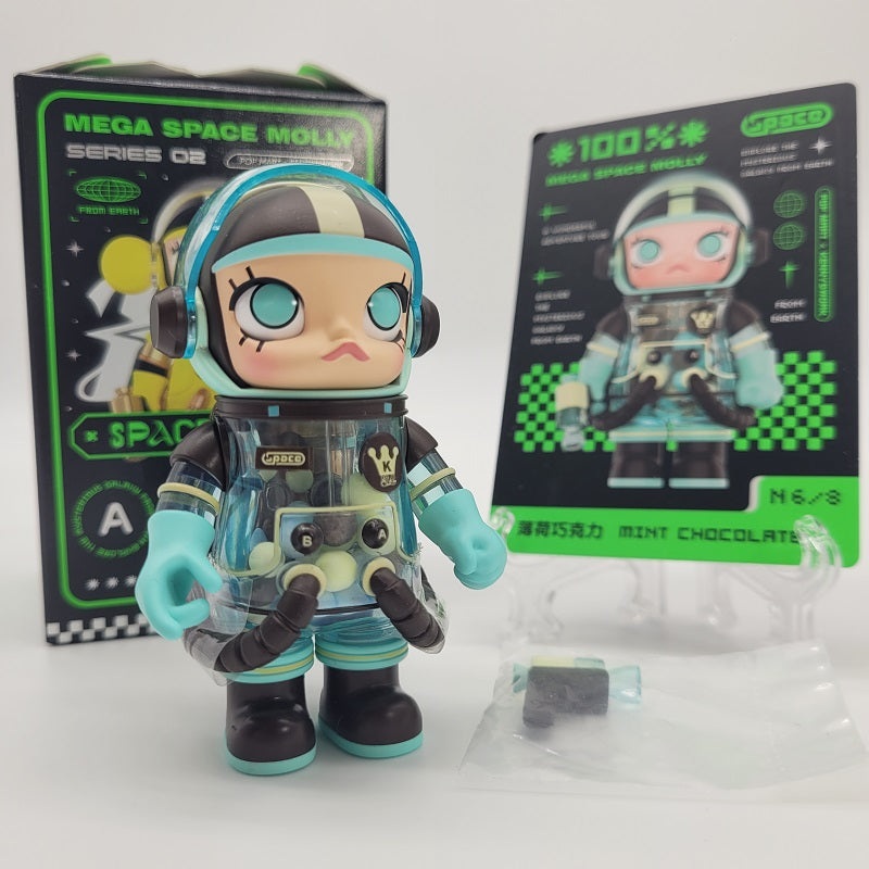 POPMART MEGA Space Molly 100% Series 2 (Mint Chocolate)-Hand Signed by Artist