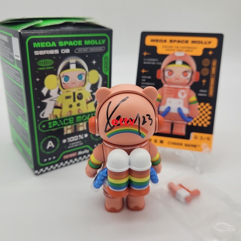 POPMART MEGA Space Molly 100% Series 2 (Secret Cheer Bear) Hand Signed by Artist