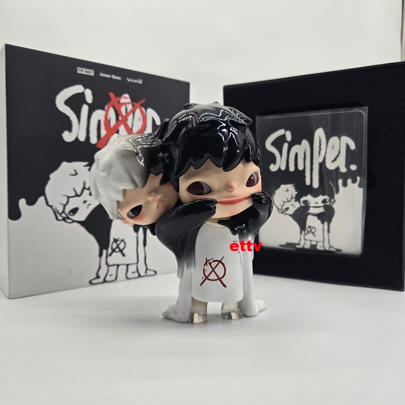 POPMART Rare Signed Hirono Simper 6×5″ Large Figurine at PTS Beijing by Artist Lang