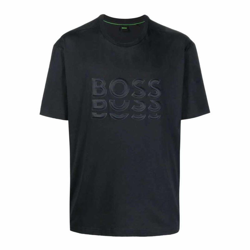 3D Embossed Logo Black T-Shirt