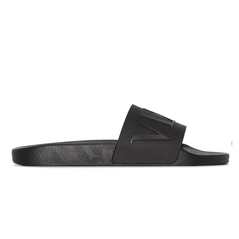 VLTN Embossed Black Slides