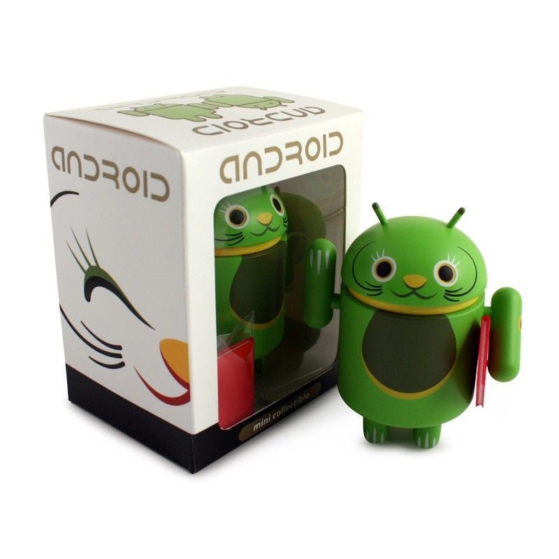 Android Mini Collectible Lucky Cat Series – Green Lucky Cat w/ Notebook