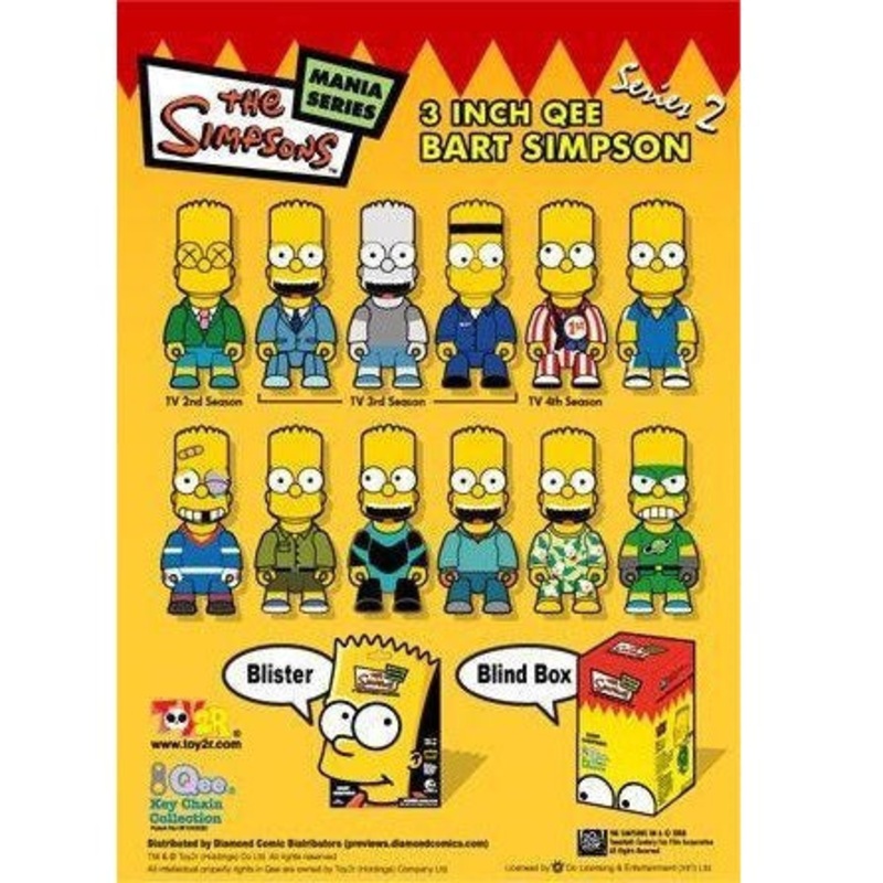 Toy2r Bart Simpson 3-Inch Keychain Qee Series 2 (1 Blind Box)