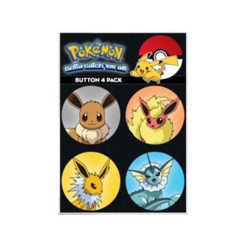 Loungefly x Pokemon Button Pin 4-Pack Eevees Set