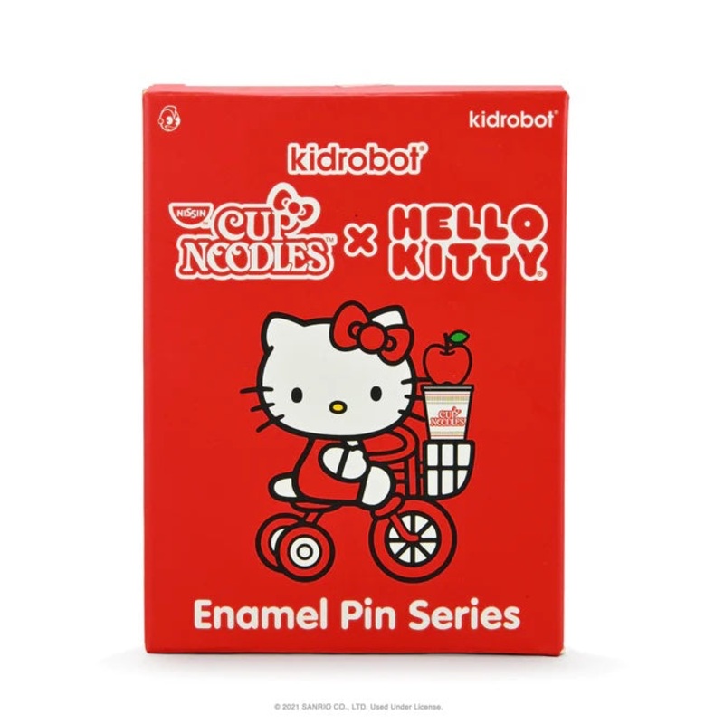 Kidrobot Cup Noodles x Hello Kitty Enamel Pin Series: (1 Blind Box)