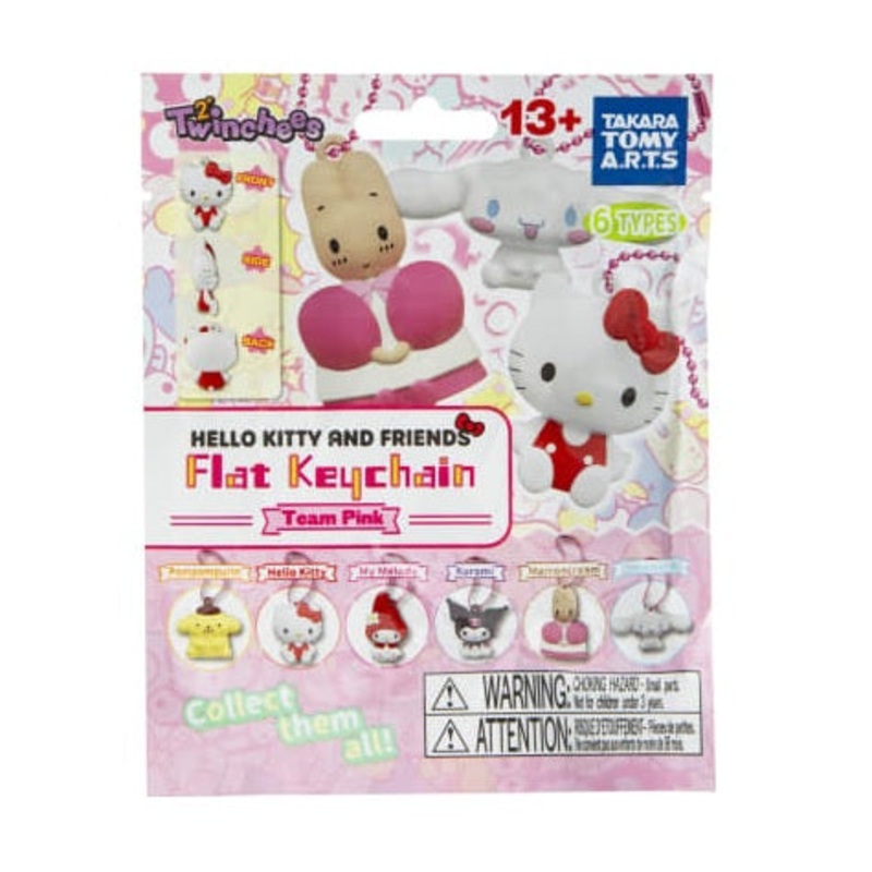 Twinchees Hello Kitty and Friends Flat Keychain Team Pink [1 Blind Bag]