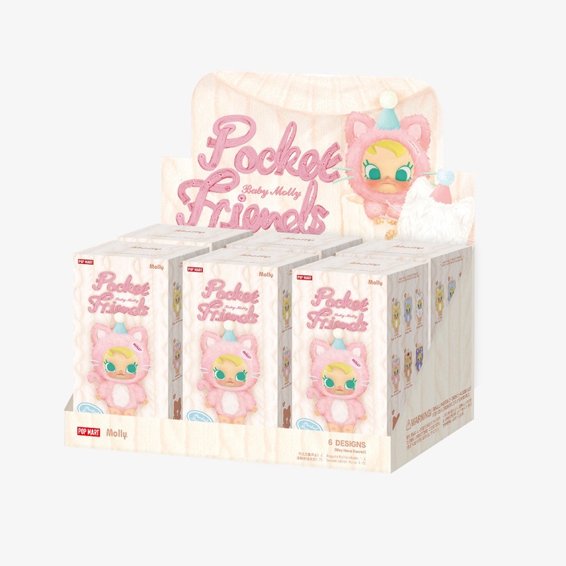 POP MART Baby Molly Pocket Friends Series-Vinyl Plush Pendant [1 Sealed Case]