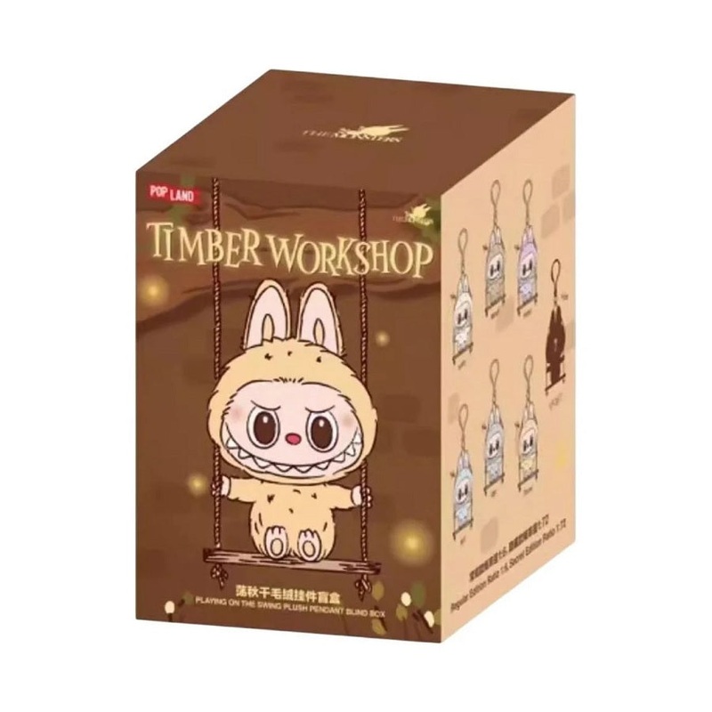 POP MART THE MONSTERS Labubu – Timber Workshop Playing on the Swing Plush Pendant [1 Blind Box]
